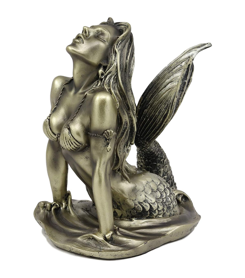 Seductive Mermaid of The Seas Statue, Mermaids & Mythological Statues, Mermaid of The Dark Waters Statue